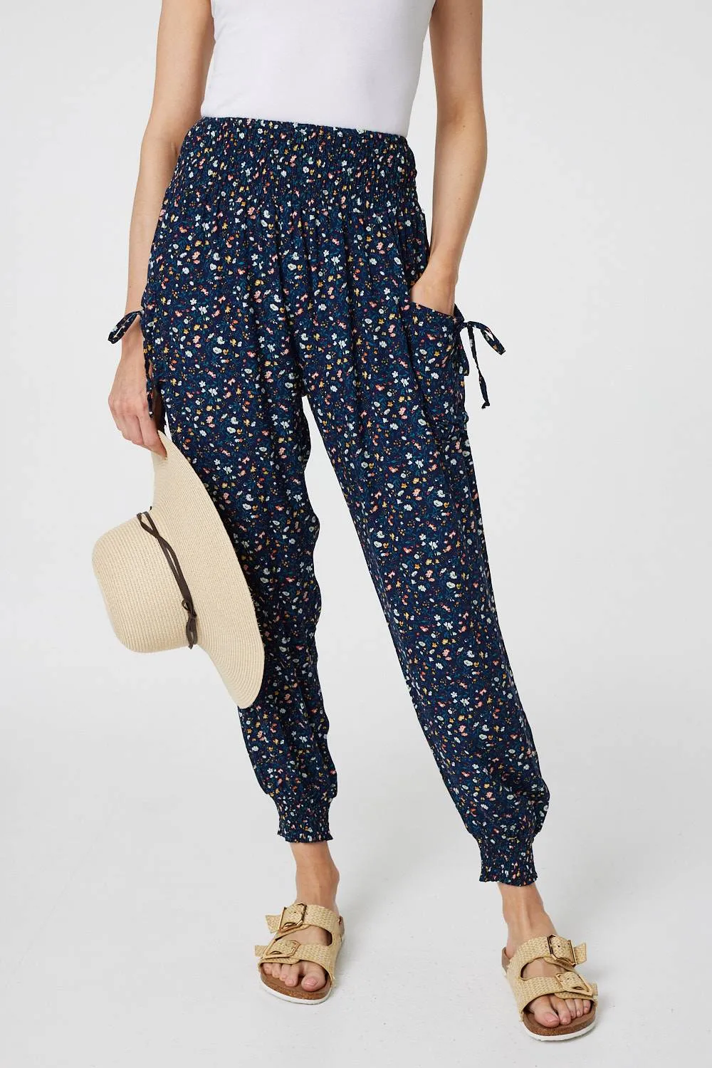 Ditsy Floral High Waist Harem Pants