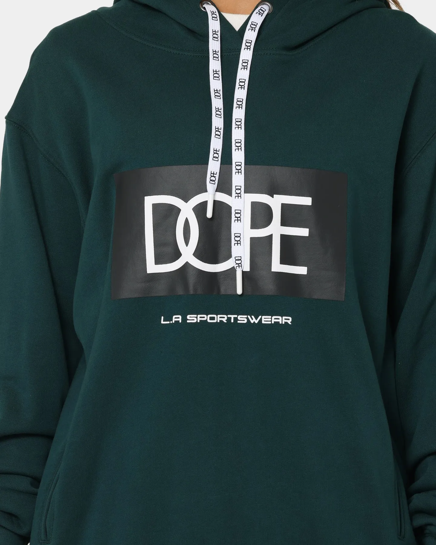 DOPE LA Box Logo Hoodie Deep Forest