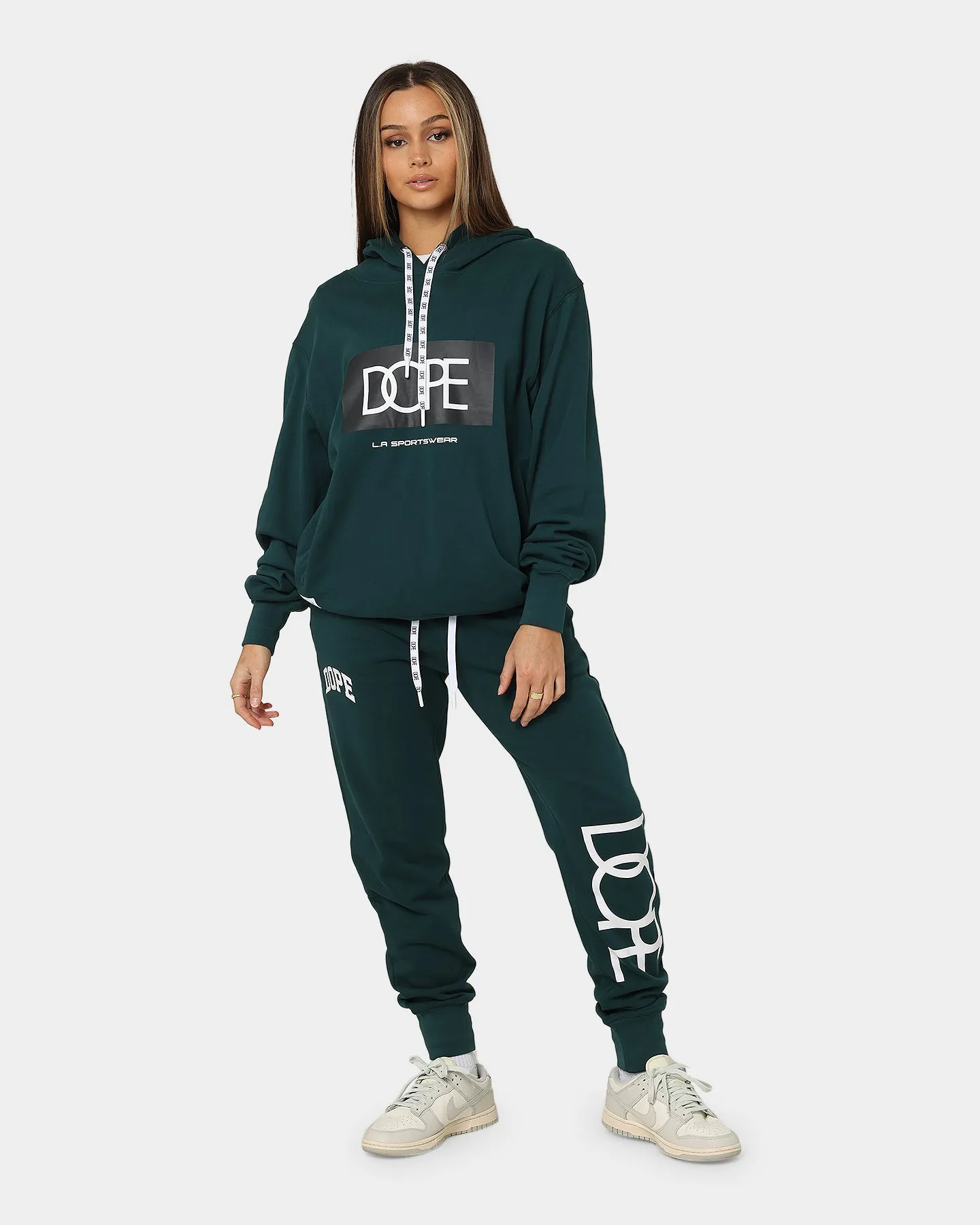 DOPE LA Box Logo Hoodie Deep Forest