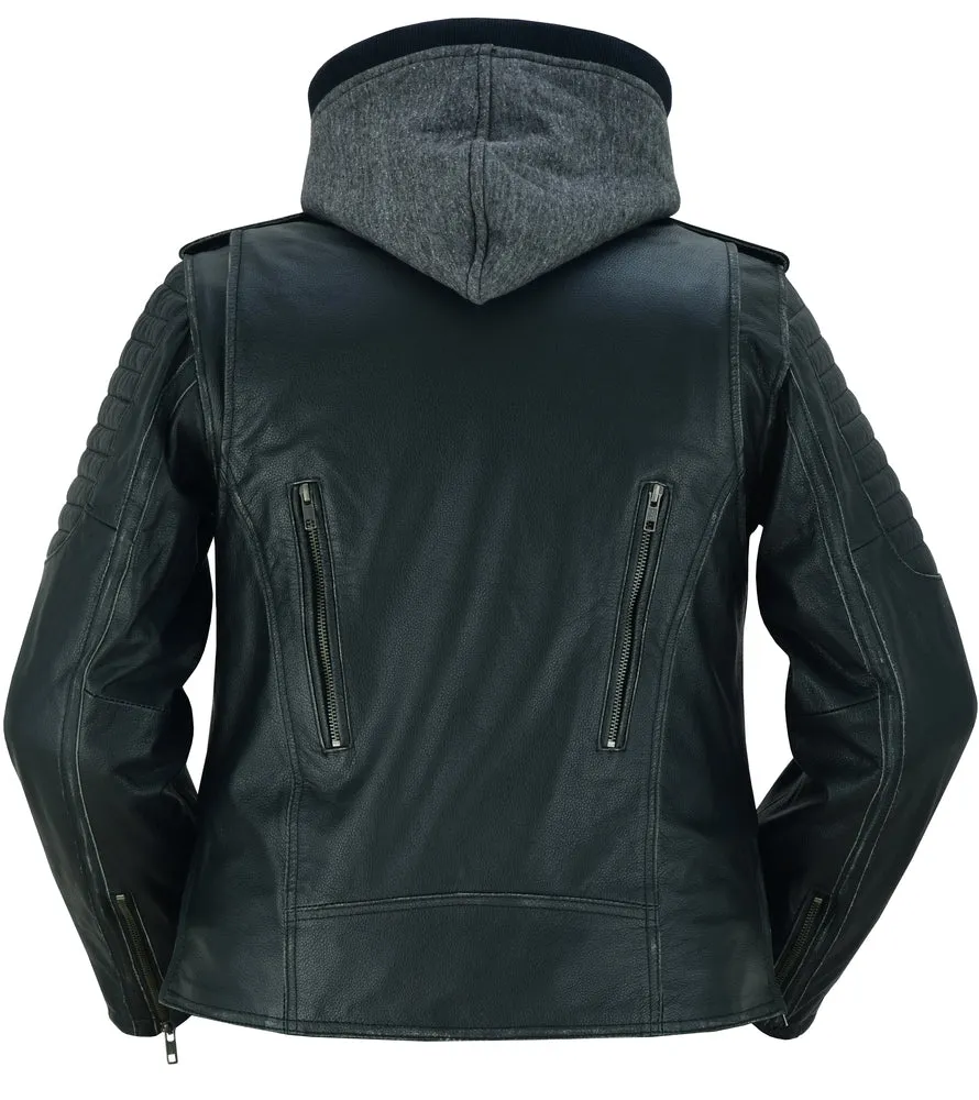 DS877 Women's M/C Jacket with Rub-Off Finish