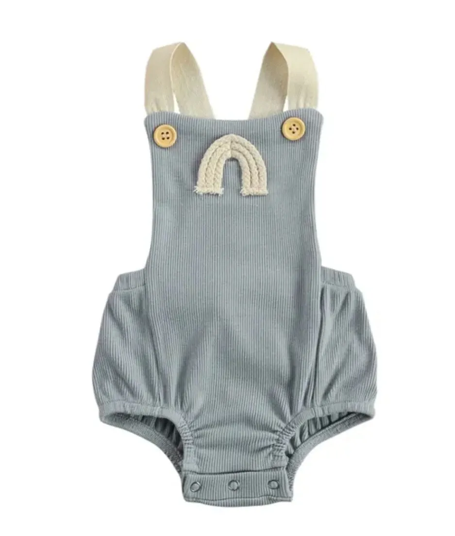 Duck Egg Ribbed Rainbow Romper (Gender Neutral) #200044