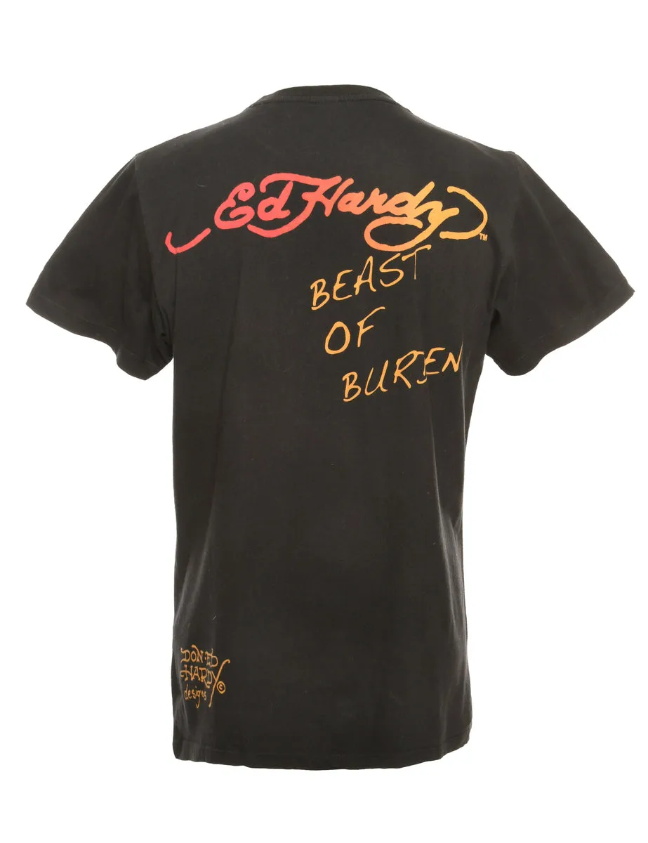 Ed Hardy Y2K Rock N Roll Printed T-shirt - L