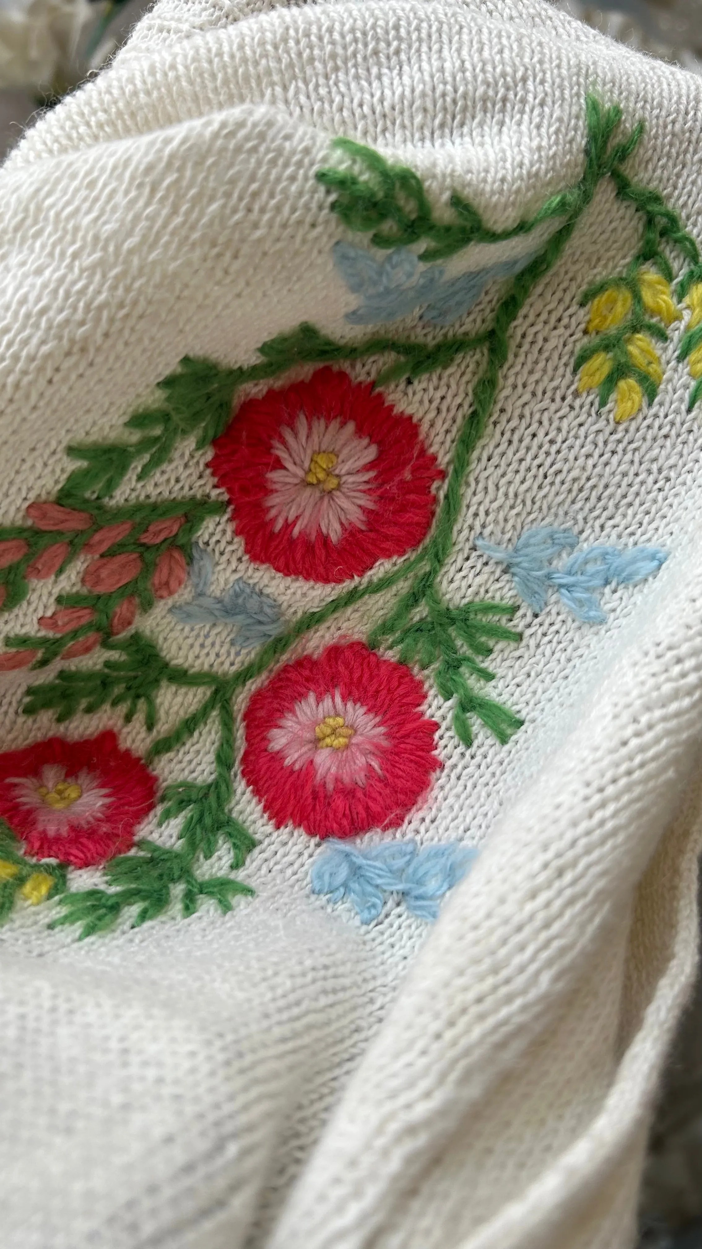 Embroidery work cardigan S