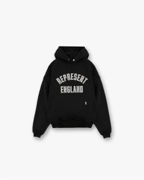 England Applique Hoodie - Jet Black