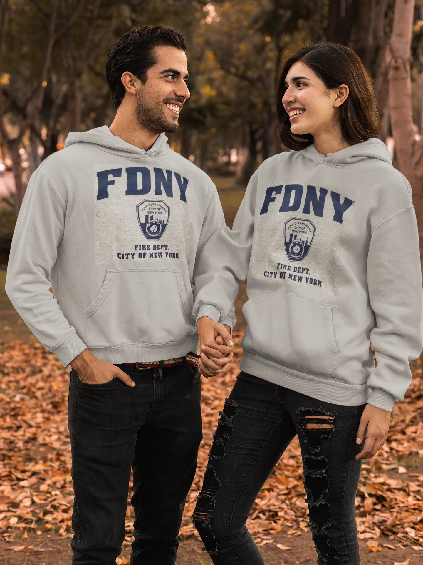 FDNY Officially Licensed Grey Hoodie/Front Pocket