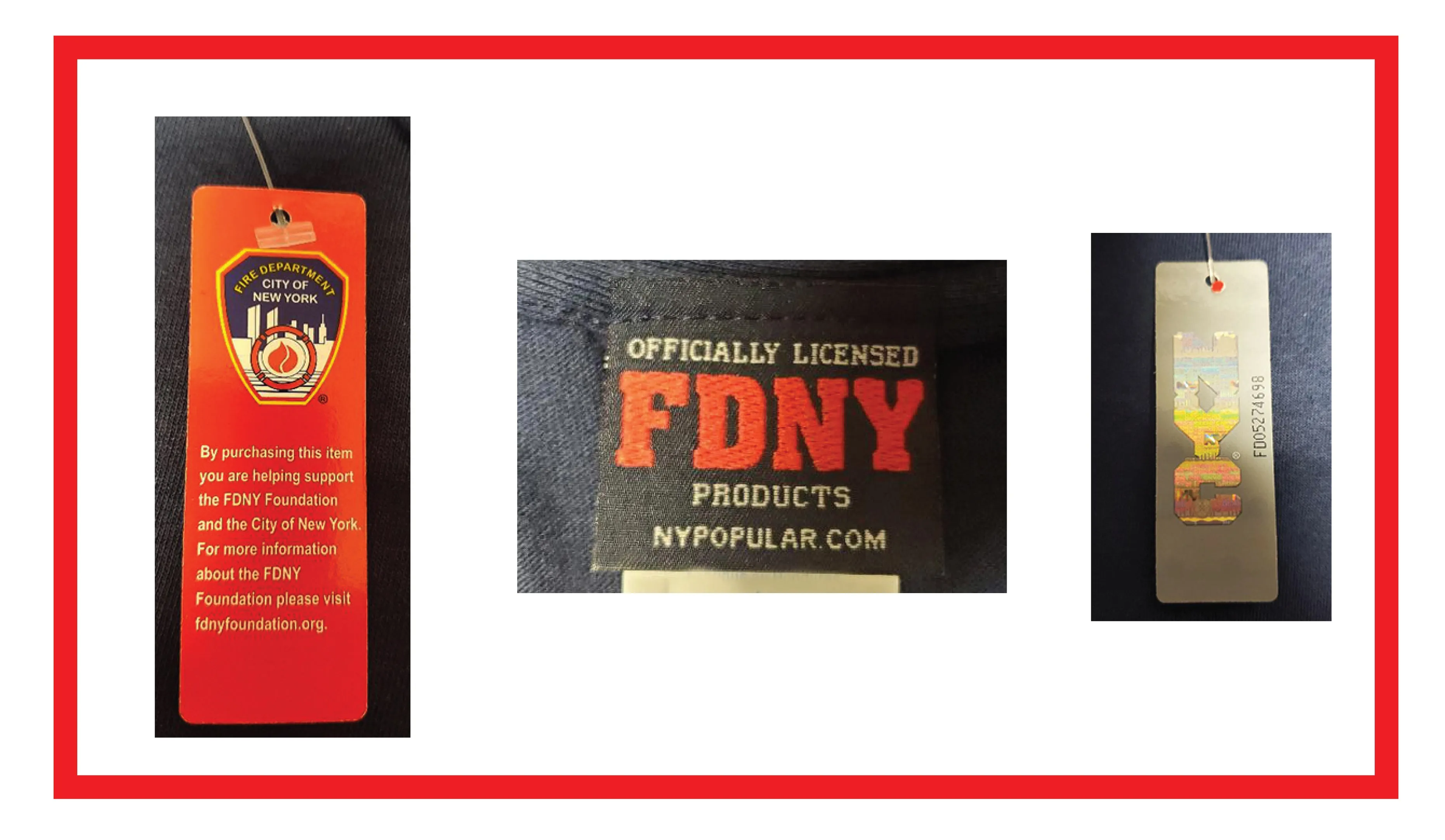 FDNY Officially Licensed Grey Hoodie/Front Pocket