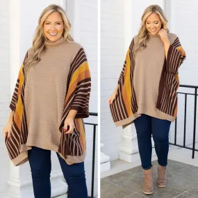 Feeling Wonderstruck Poncho, Taupe