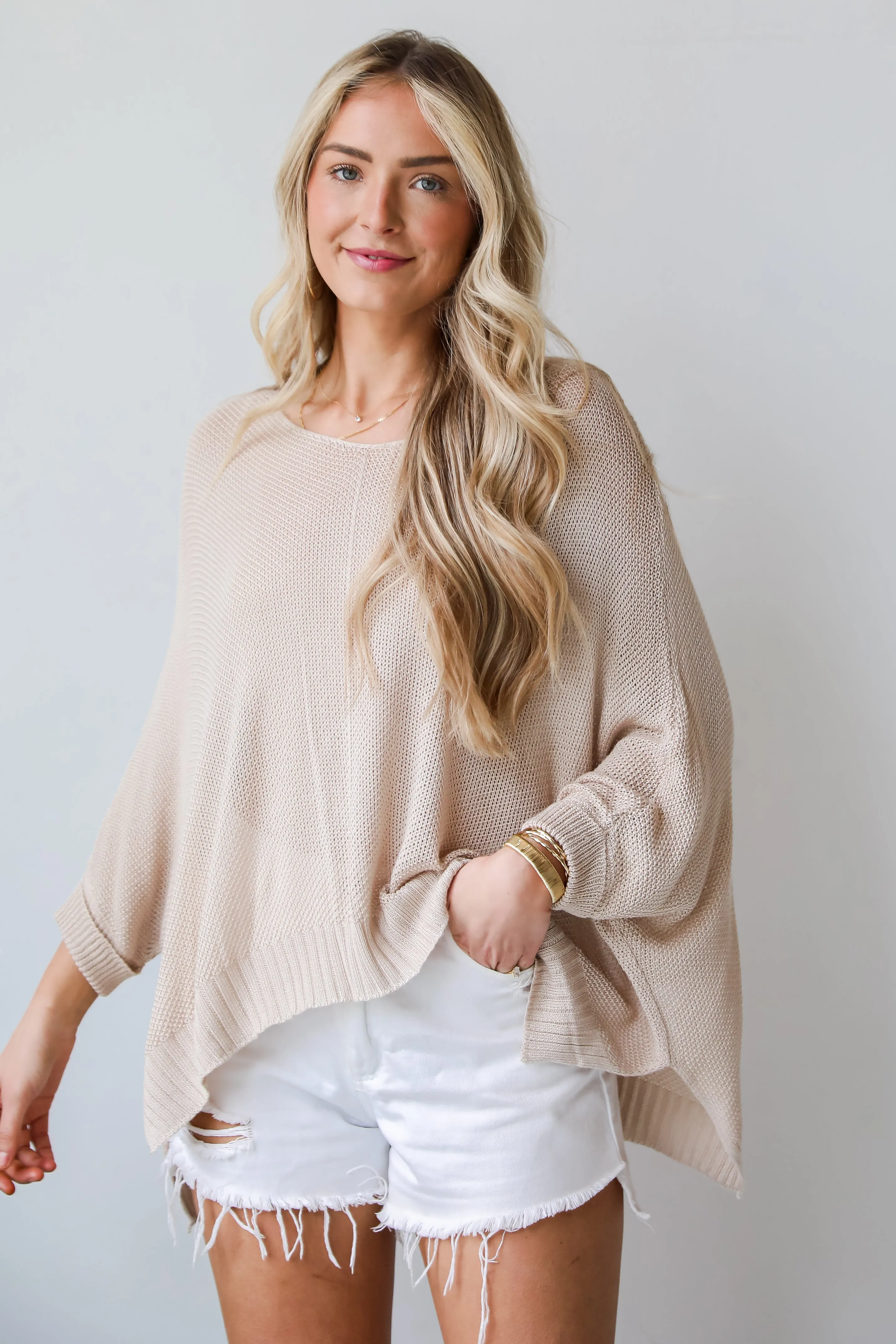 FINAL SALE - Camille Oversized Lightweight Knit Top - DU DEAL