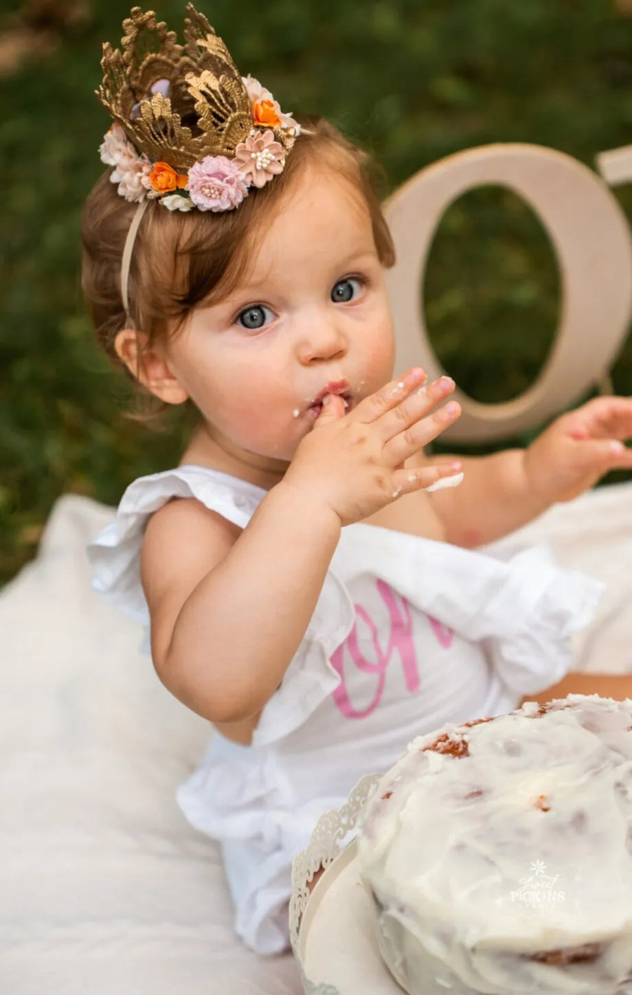 First Birthday White Romper #1000219