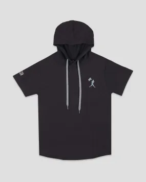 Flag Man Short Sleeve Cage Hoodie (Black) - Youth