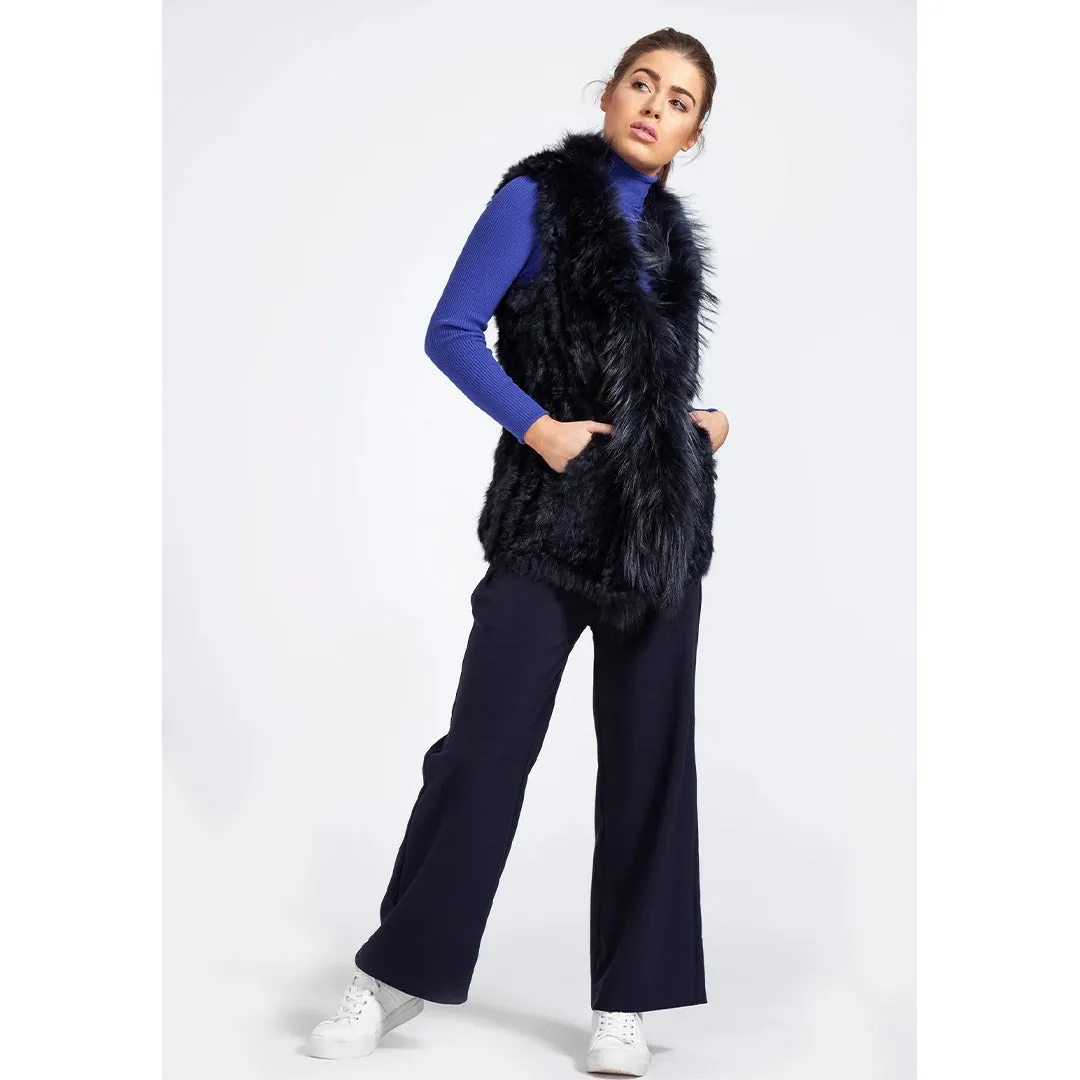 Fox Fur Gilet Navy by Jayley