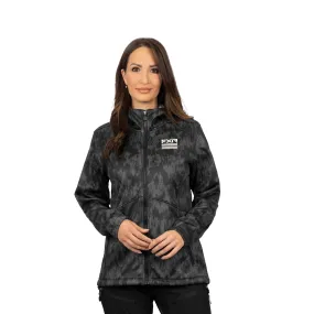 FXR  Womens Ridge Softshell Hoodie Black Fiber Polyester Fleece Waterproof