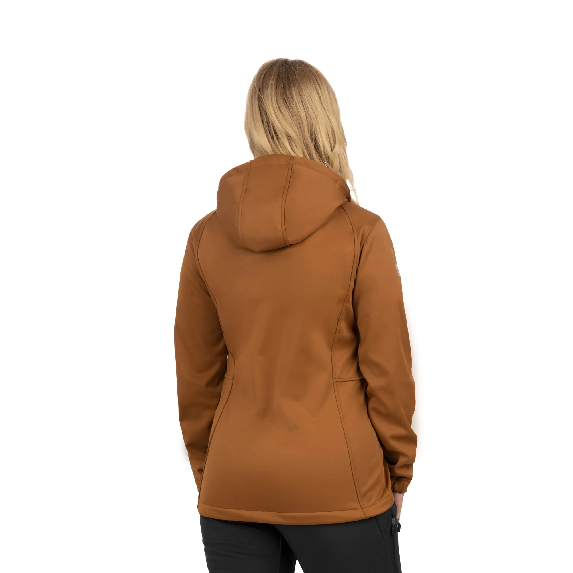 FXR  Womens Ridge Softshell Hoodie Copper Canvas Polyester Fleece Waterproof