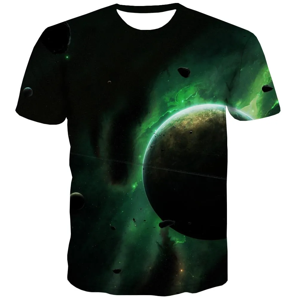 Galaxy T-shirt Men Planet Tshirts Novelty Starry Sky Tshirt Printed Colorful Tshirt Anime Harajuku T shirts Funny