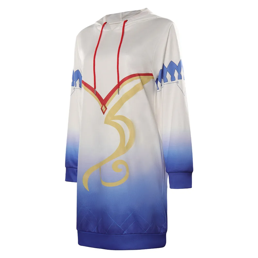 Genshin Impact-Ganyu Cosplay Costume Original Design Long Hoodie Outfits Halloween Carnival Suit