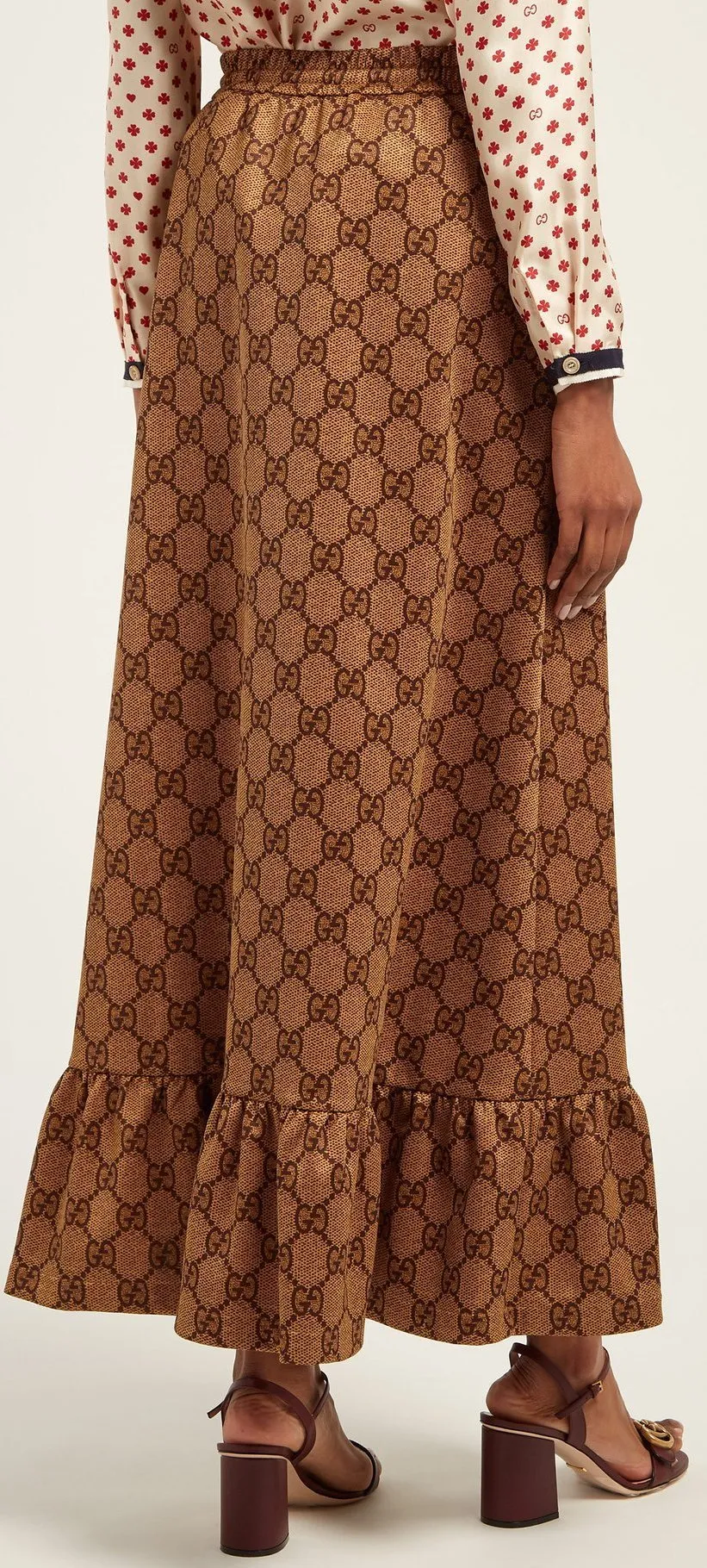 GG-Print High-Rise Maxi Skirt