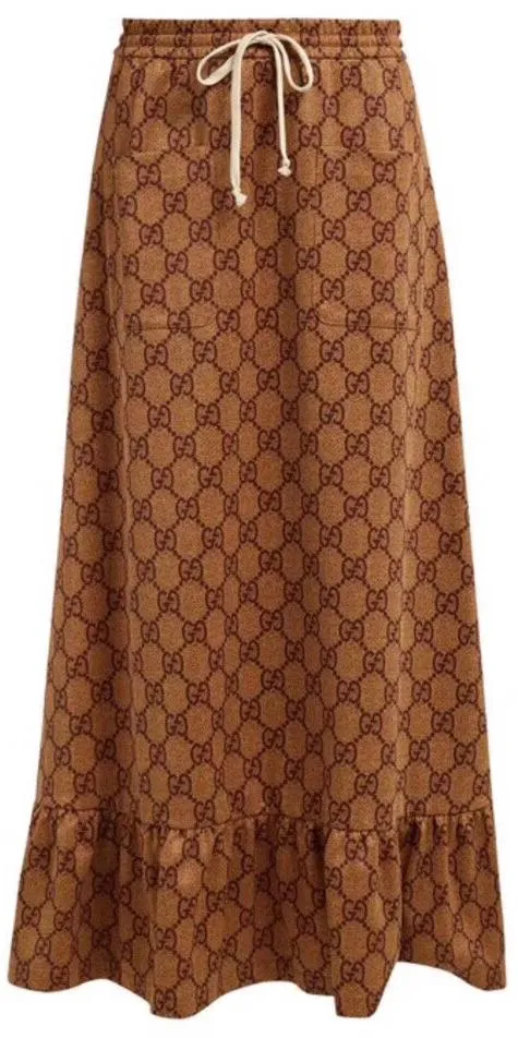 GG-Print High-Rise Maxi Skirt