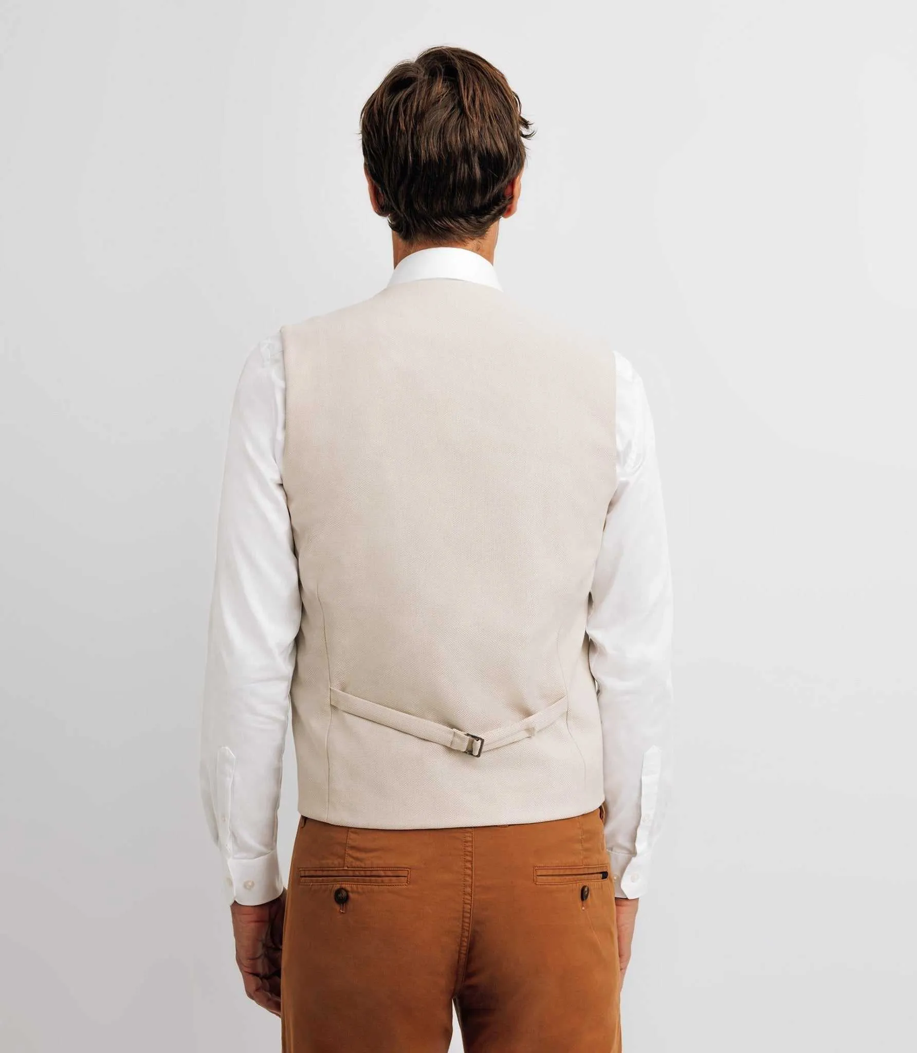 Gilet casual armuré écru