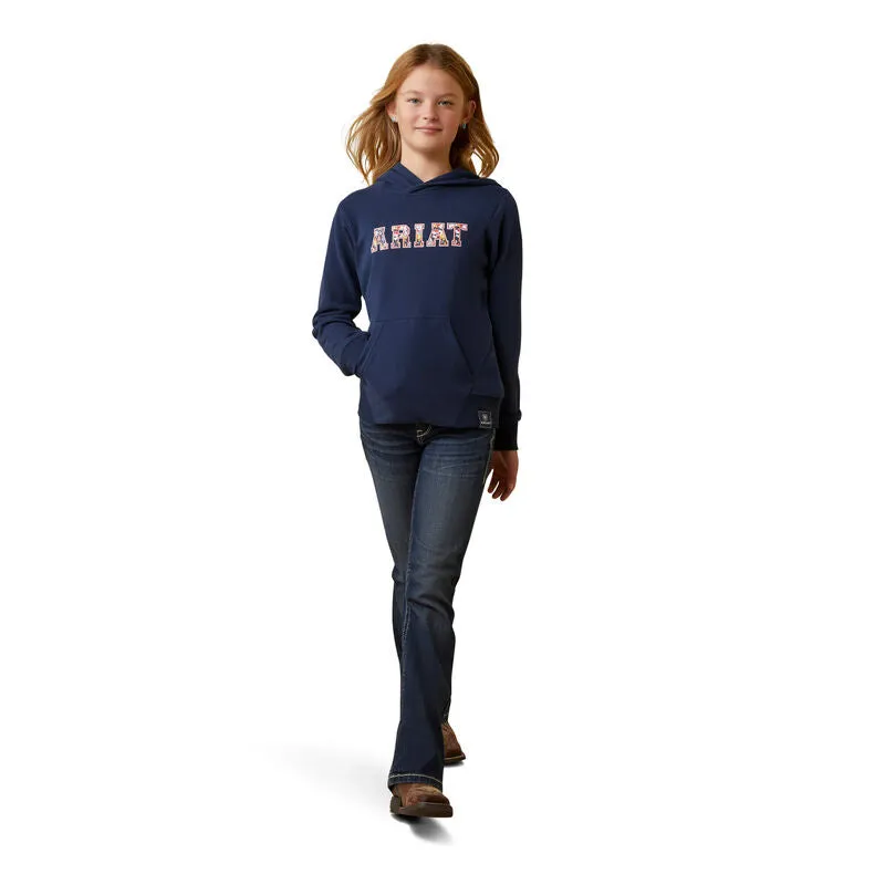 Girl's Ariat 3D Logo 2.0 Hoodie Navy