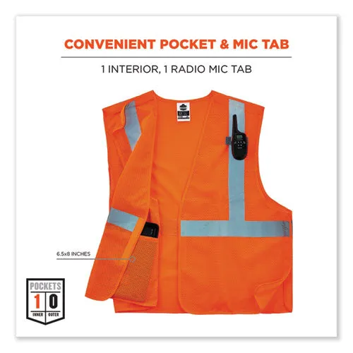 Glowear 8215ba-s Single Size Class 2 Economy Breakaway Mesh Vest, Polyester, X-large, Orange, Ships In 1-3 Business Days