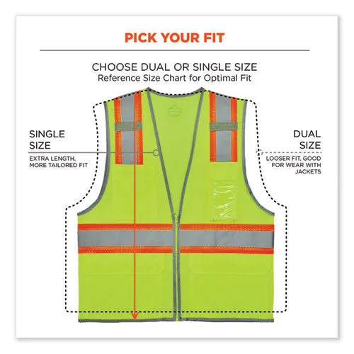 Glowear 8246z-s Single Size Class 2 Two-tone Mesh Vest, Polyester, 5x-large, Lime