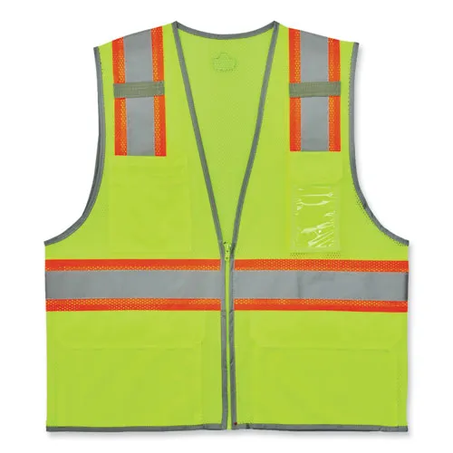 Glowear 8246z-s Single Size Class 2 Two-tone Mesh Vest, Polyester, 5x-large, Lime