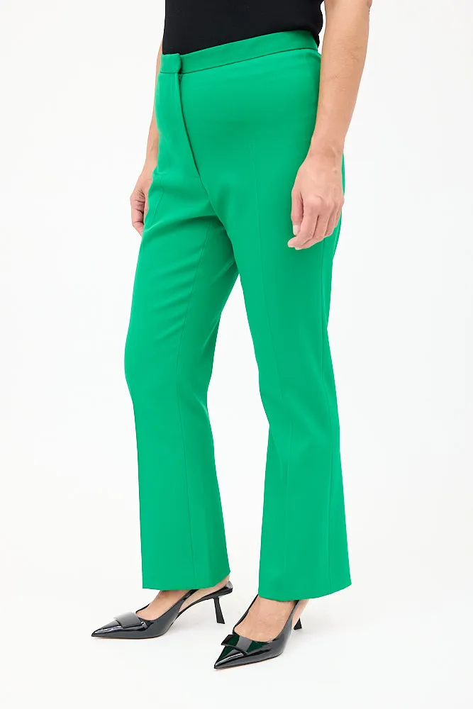 Green Wool High Waist Trouser