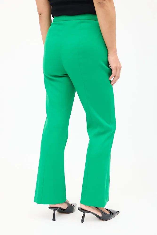 Green Wool High Waist Trouser