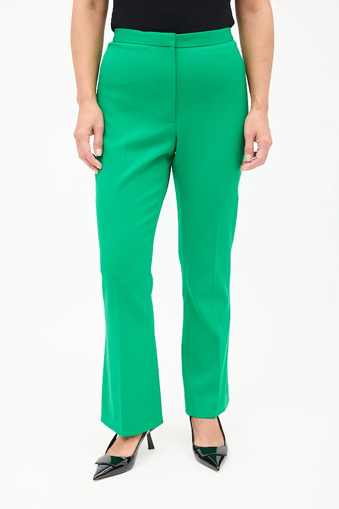 Green Wool High Waist Trouser