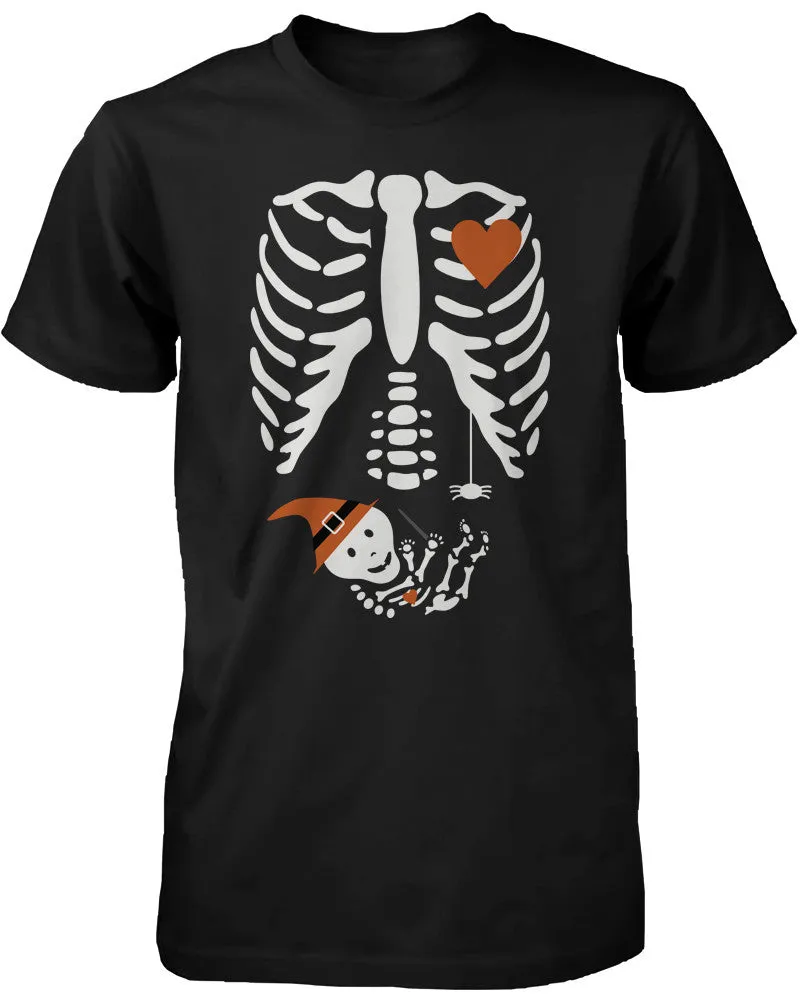 Halloween Pregnant Skeleton Wizard Witch Baby T-shirt Maternity Themed