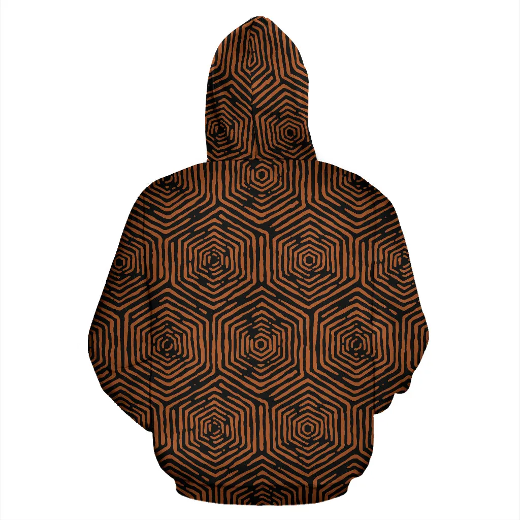 Hexagon Doodle - Orange | Hoodie | Mandalazed