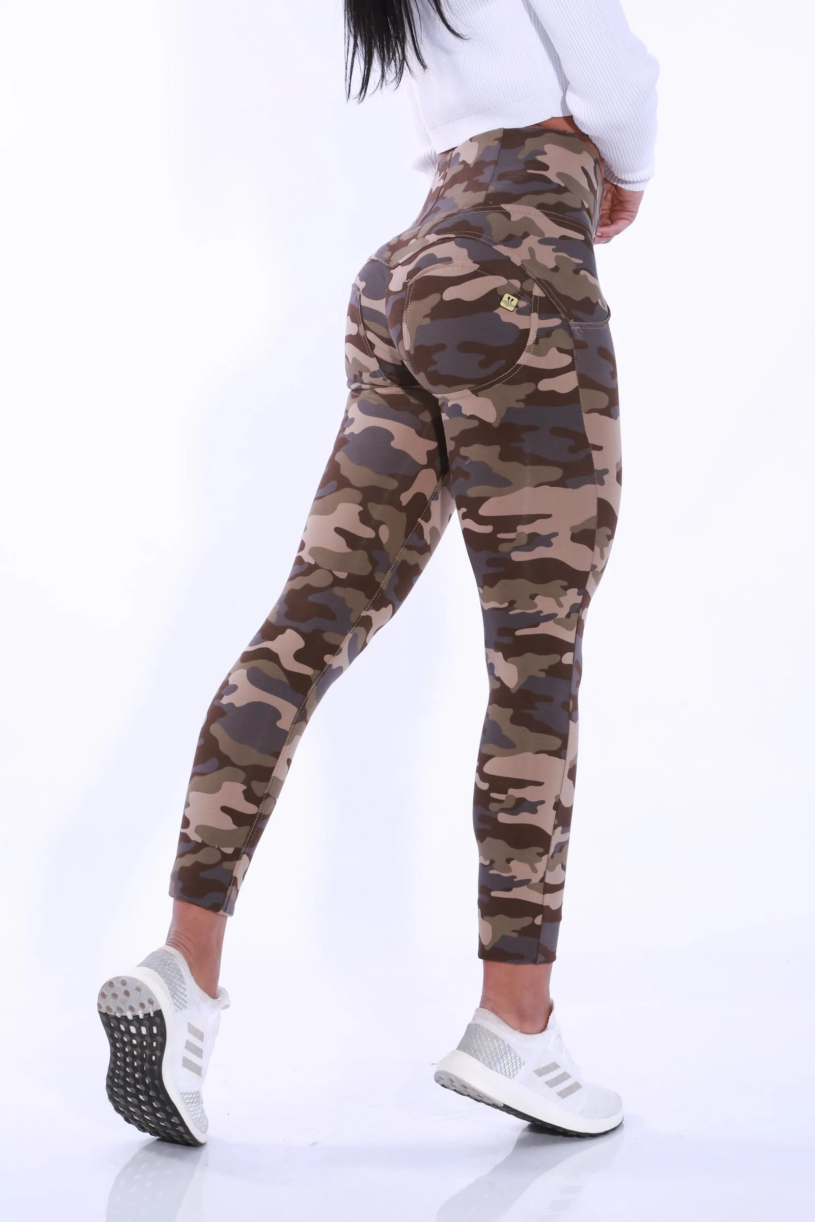 High waist Butt lifting Shaping pants - Brown Camo