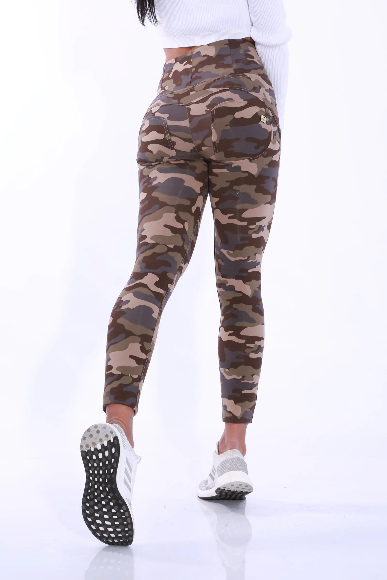 High waist Butt lifting Shaping pants - Brown Camo