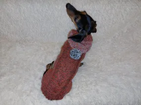 Hooded Dog Sweater, Sweater with hood for dachshund or small dog, sweatshirt knitted for dog