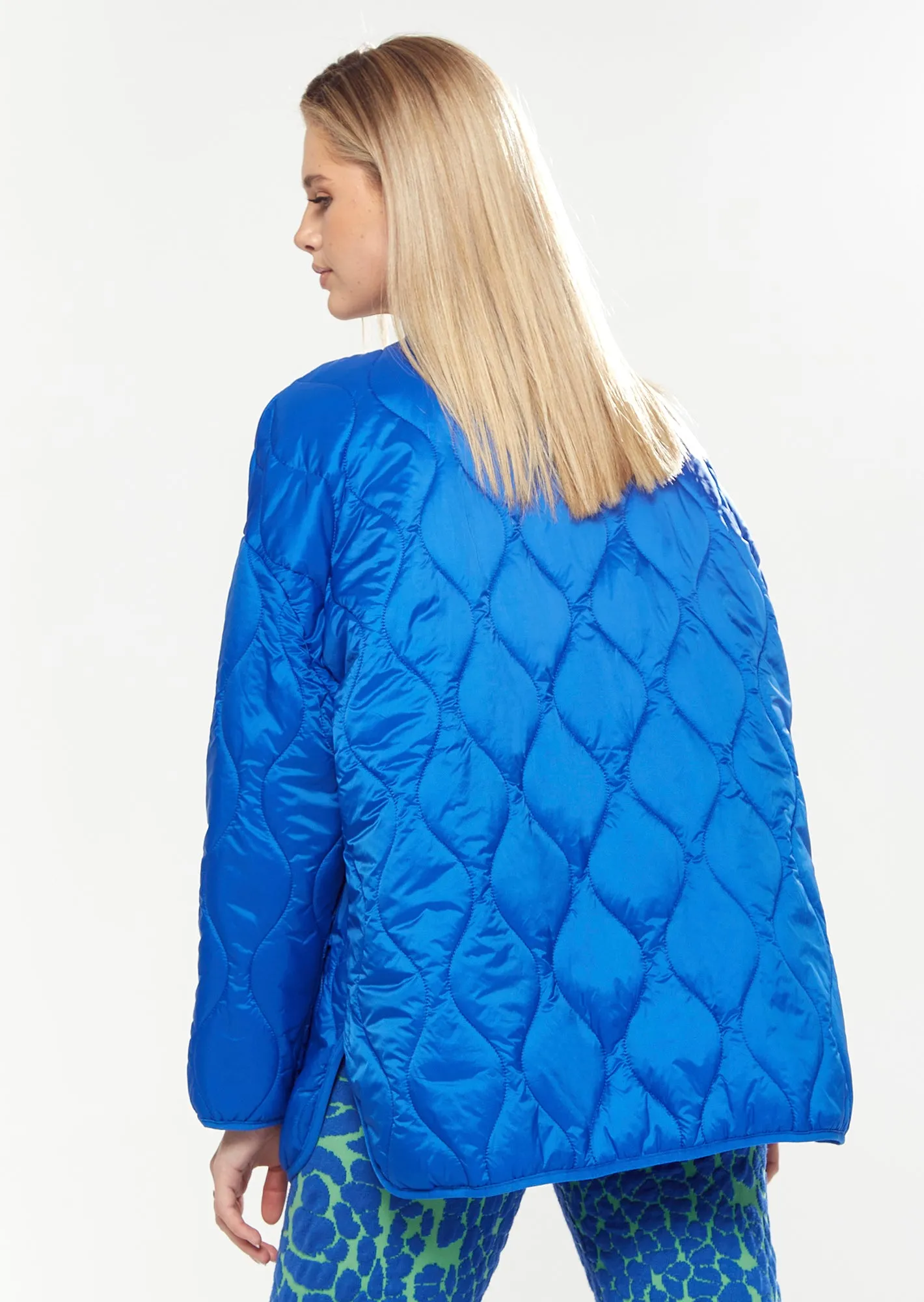 House Of Holland Quilted Jacket In Blue