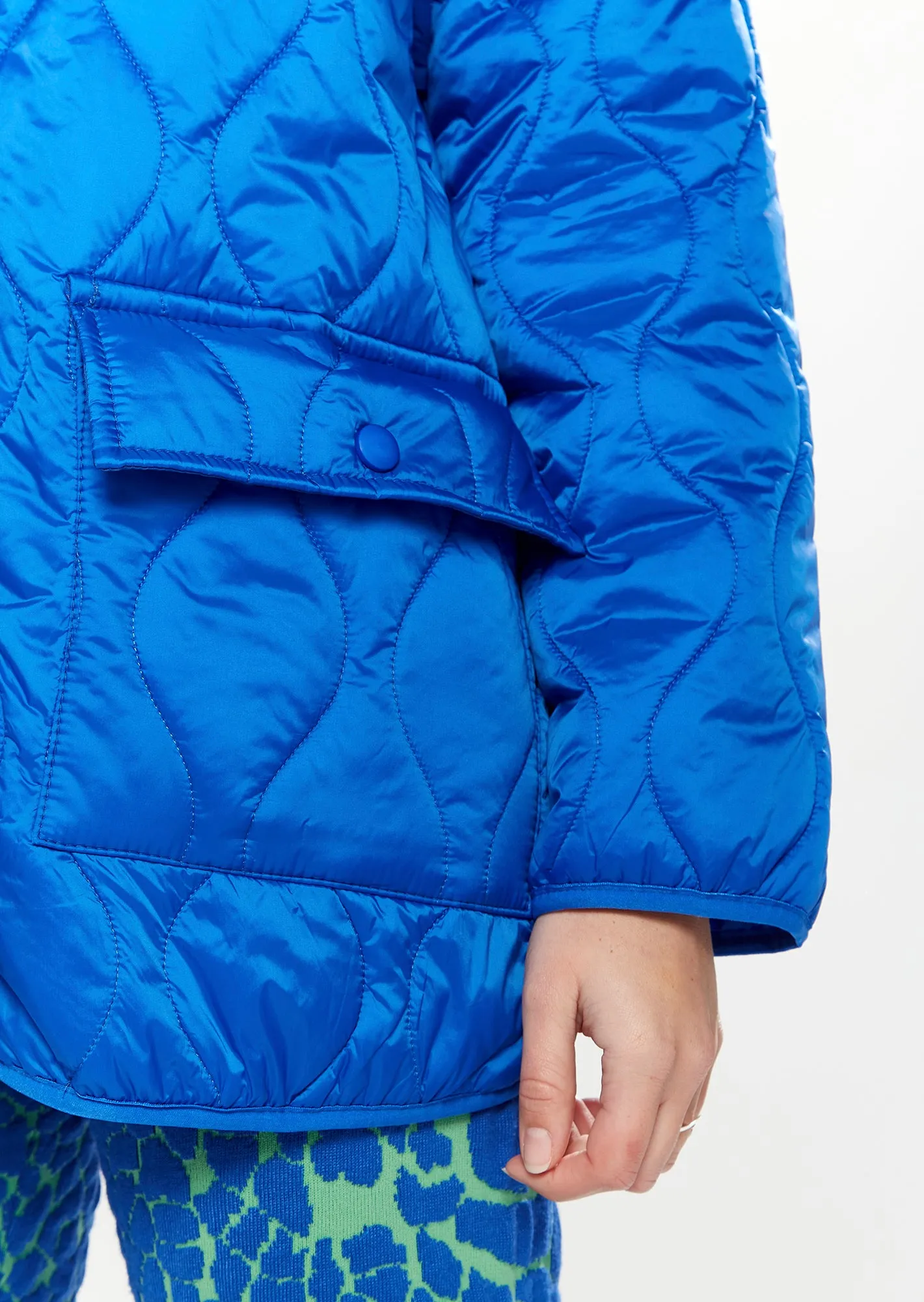 House Of Holland Quilted Jacket In Blue