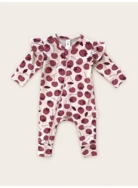 Huxbaby Berry Frill Zip Romper | Rose