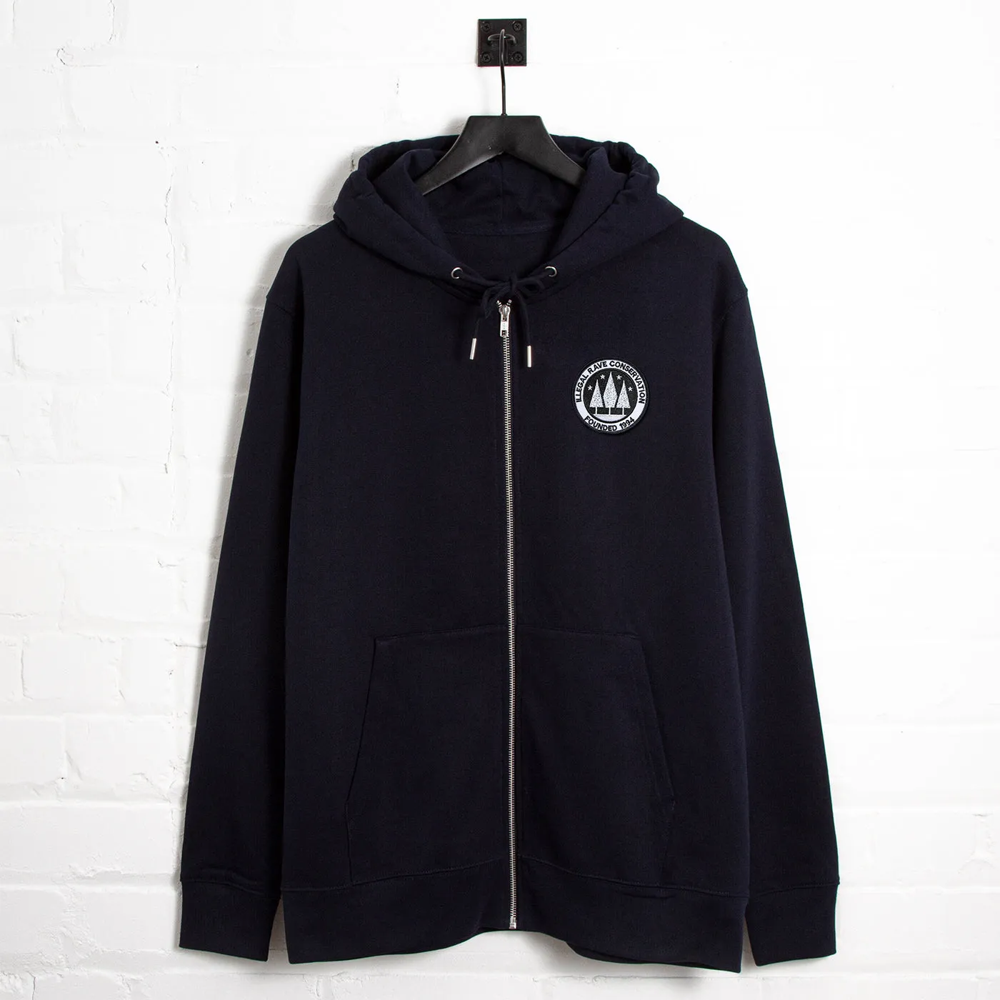 Illegal Rave Crest - Zipped Hood - Navy