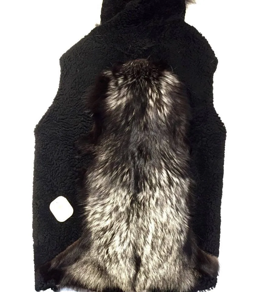 Jakewood Shearling Silver Fox Tail Vest