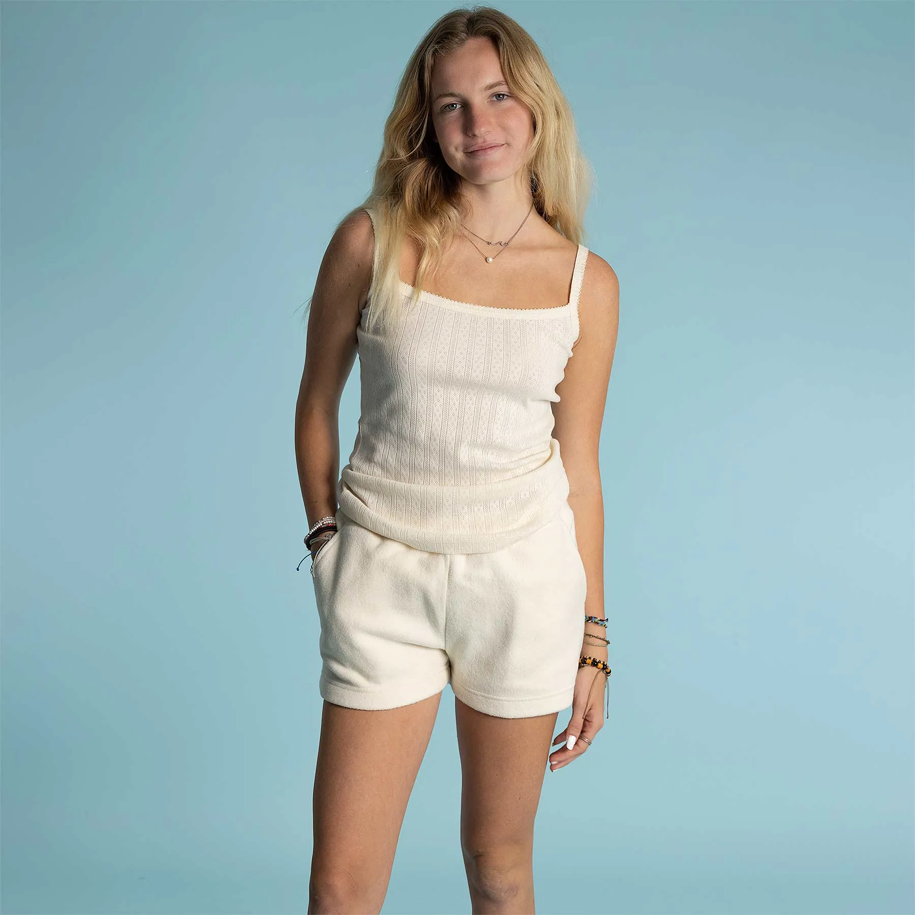 JAMIE 100% Organic Cotton Luxury Jacquard Camisole Tank Top