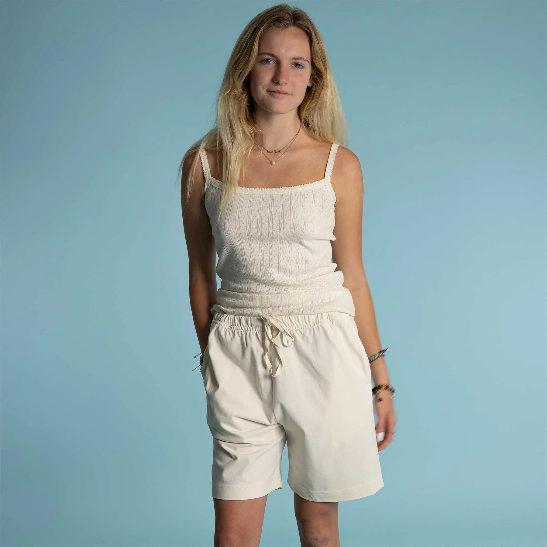 JAMIE 100% Organic Cotton Luxury Jacquard Camisole Tank Top