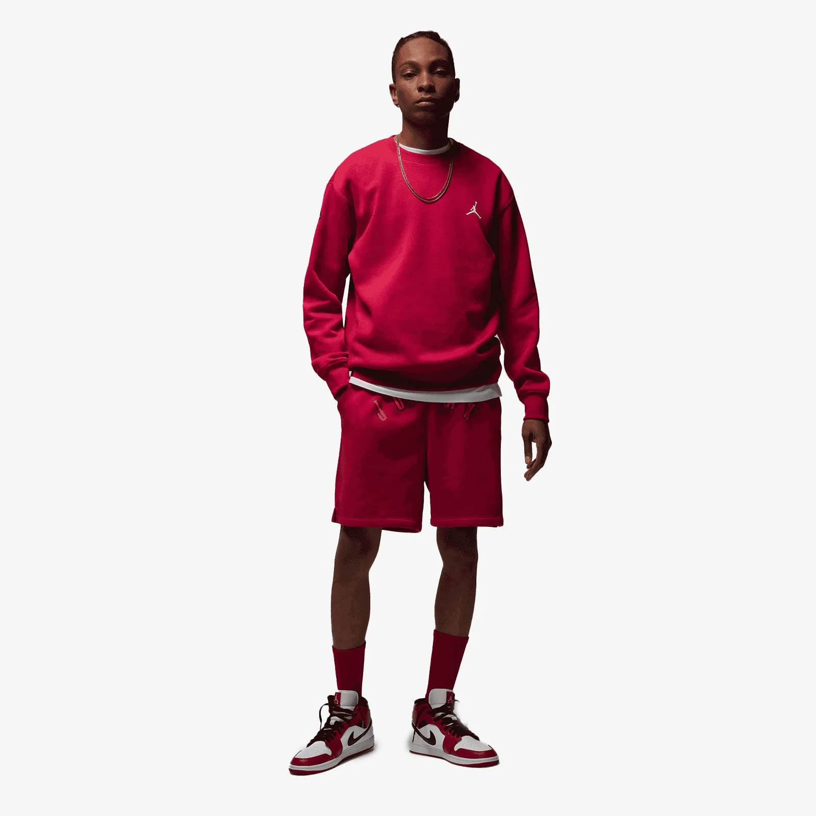 Jordan Flight MVP Wordmark Fleece Crew - Cardinal Red