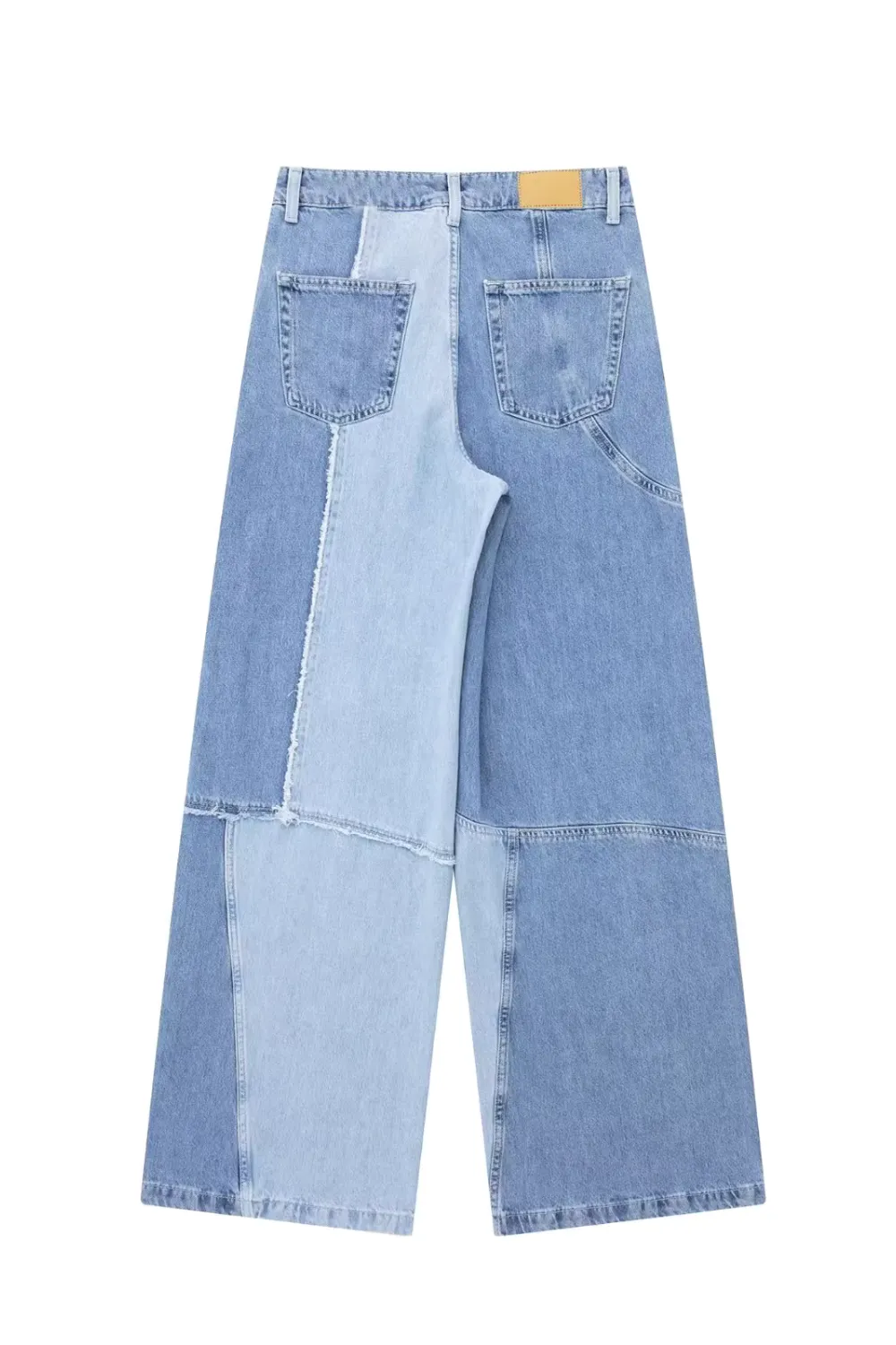 'Josie' High-Waist Patchwork Denim Jeans