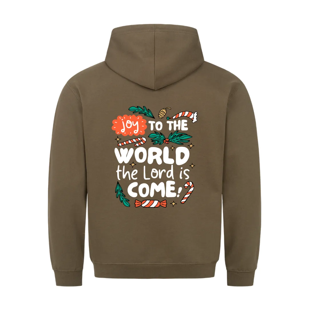 Joy to the World colored Christmas Hoodie BackPrint