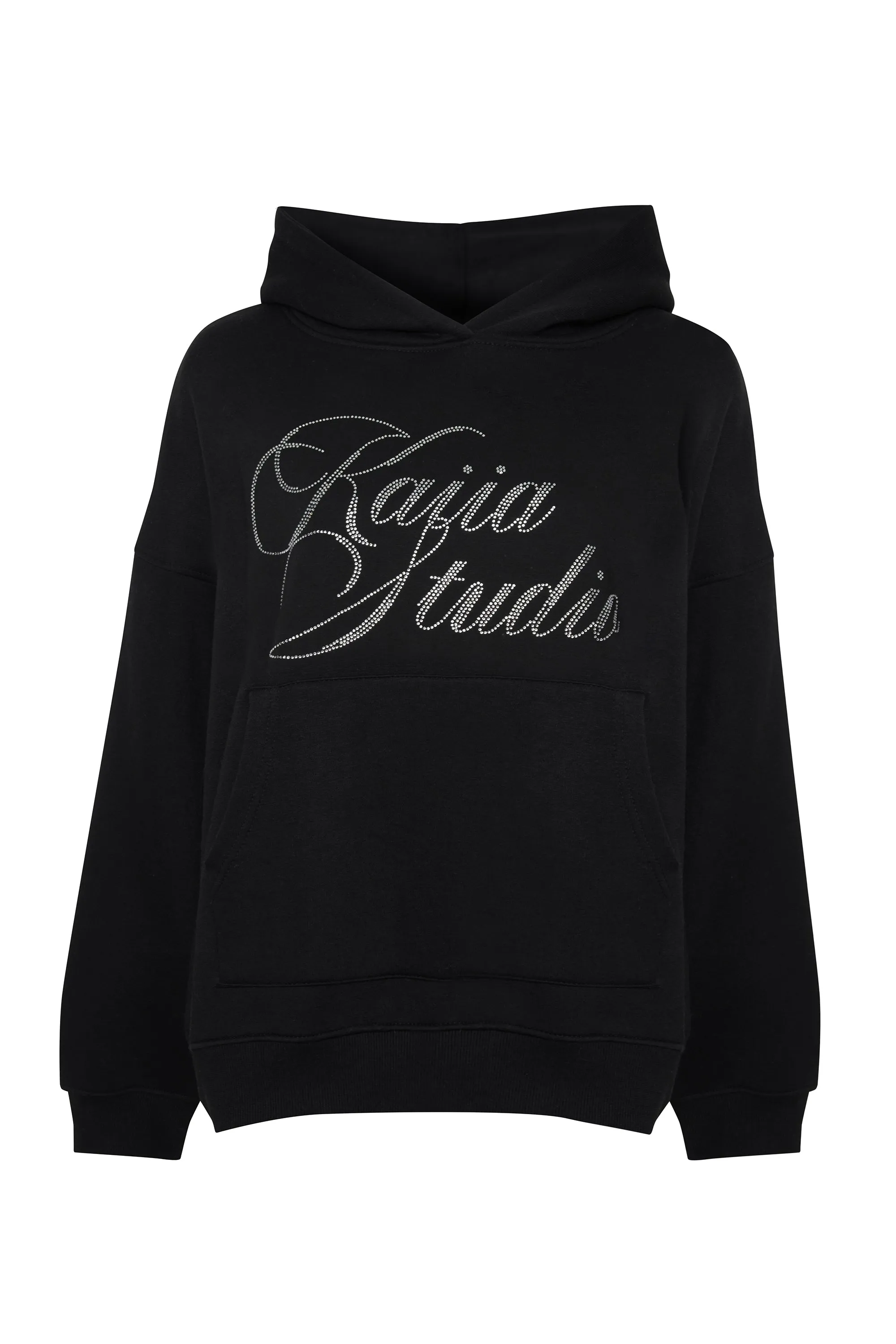 Kaiia Studio Diamante Embellished Oversized Hoodie Black