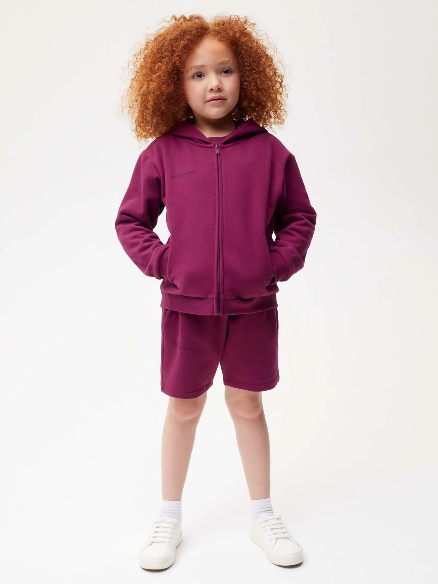 Kids' 365 Midweight Zipped Hoodie—plum purple