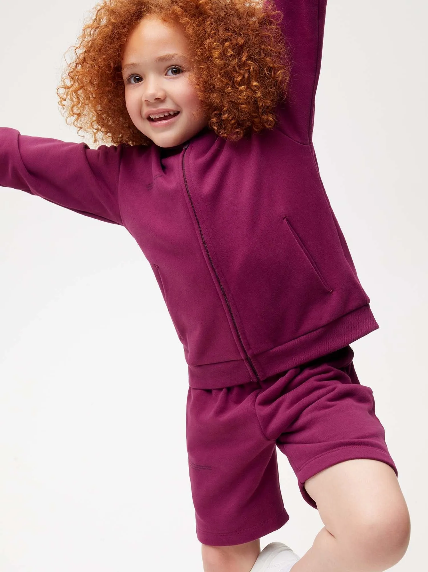 Kids' 365 Midweight Zipped Hoodie—plum purple