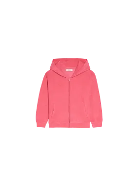 Kids Towelling Zipped Hoodie—lotus pink