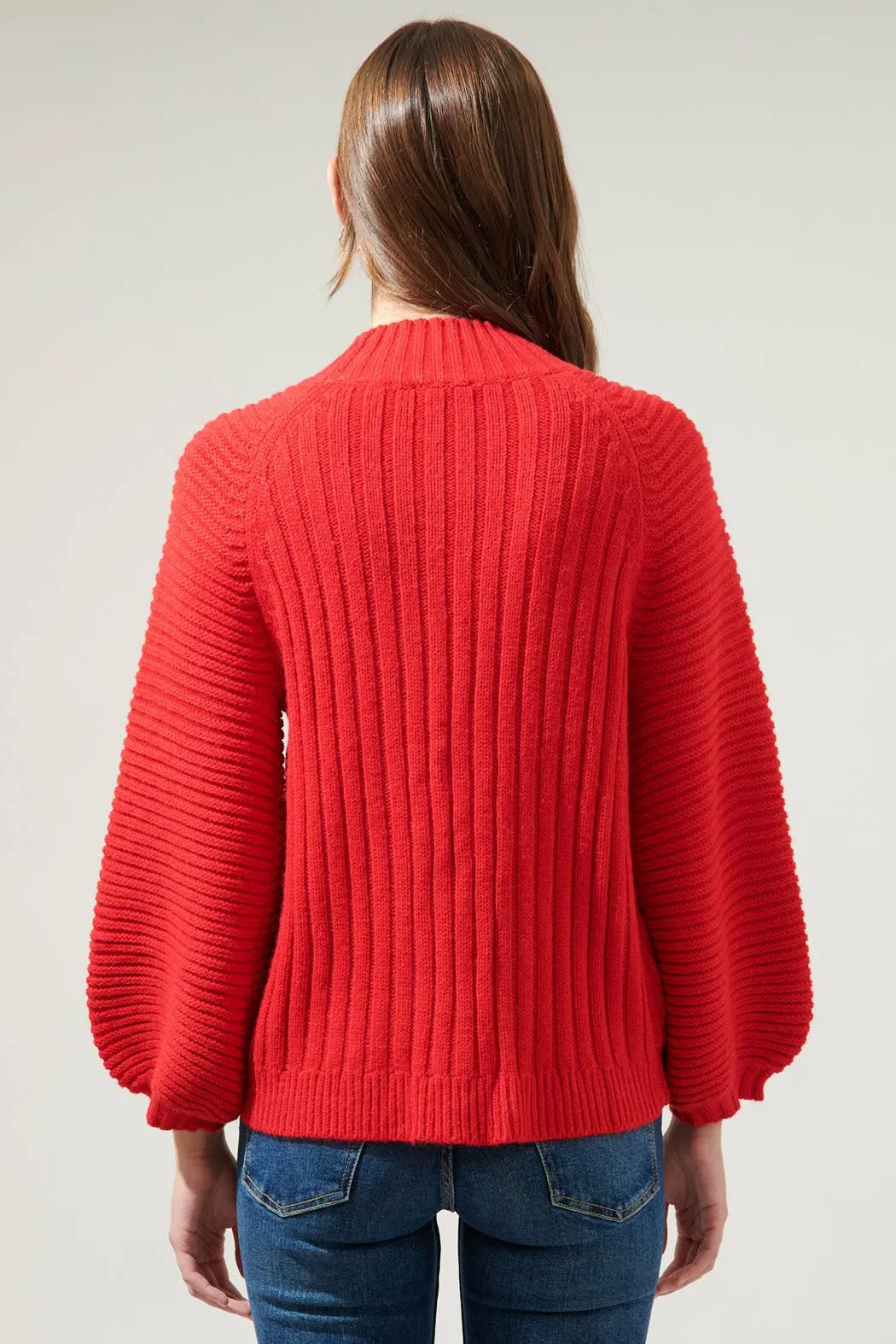 Knit Perfection Red Ribbed Sweater