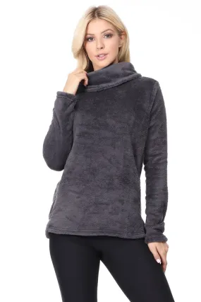 Kristy - Grey Funnel Hoodie w Pockets